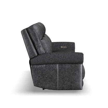 Alexander Power Reclining Sofa with Console, Power Headrest & Lumbar - Leather 706-03