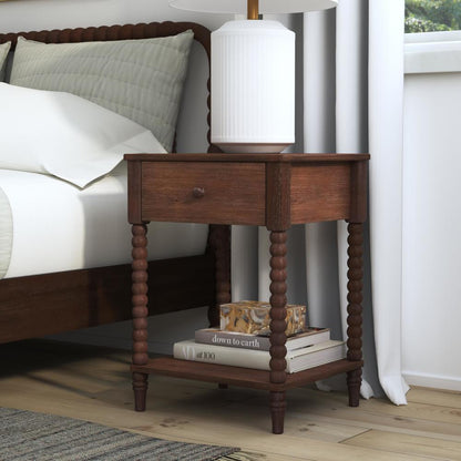 Spindle Nightstand - Brown
