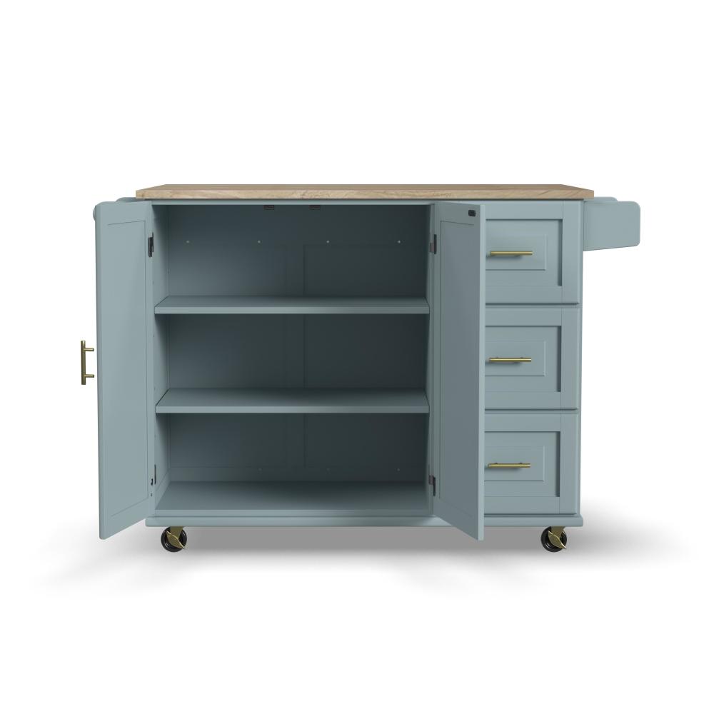 Dolly Madison Drop Leaf Kitchen Cart - Blue - 5000003834