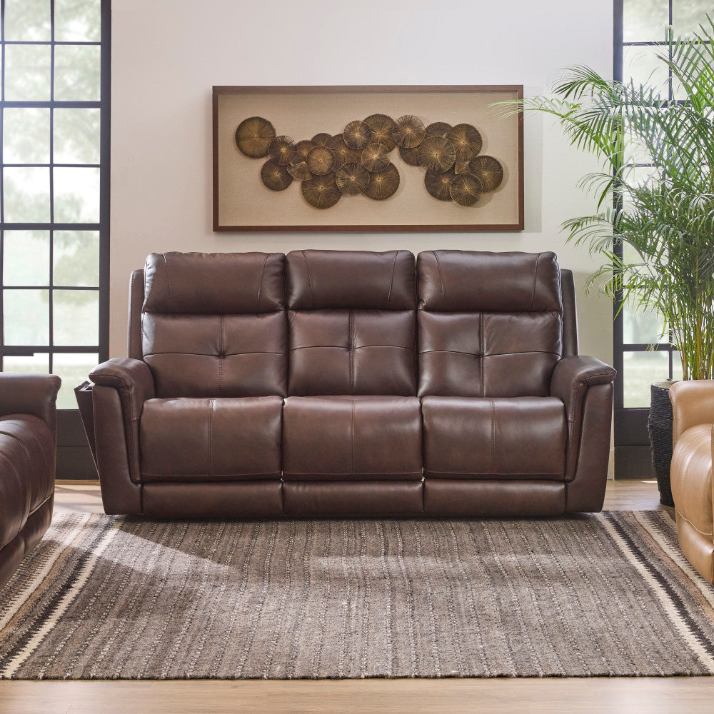 Ranger Power Reclining Sofa with Console, Power Headrest, Lumbar, Heat & Massage - Leather 439-70