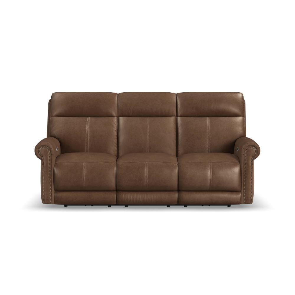 Alexander Power Reclining Sofa with Console, Power Headrest & Lumbar - Leather 706-71