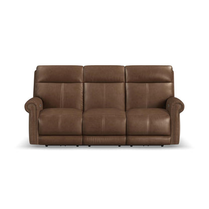 Alexander Power Reclining Sofa with Console, Power Headrest & Lumbar - Leather 706-71