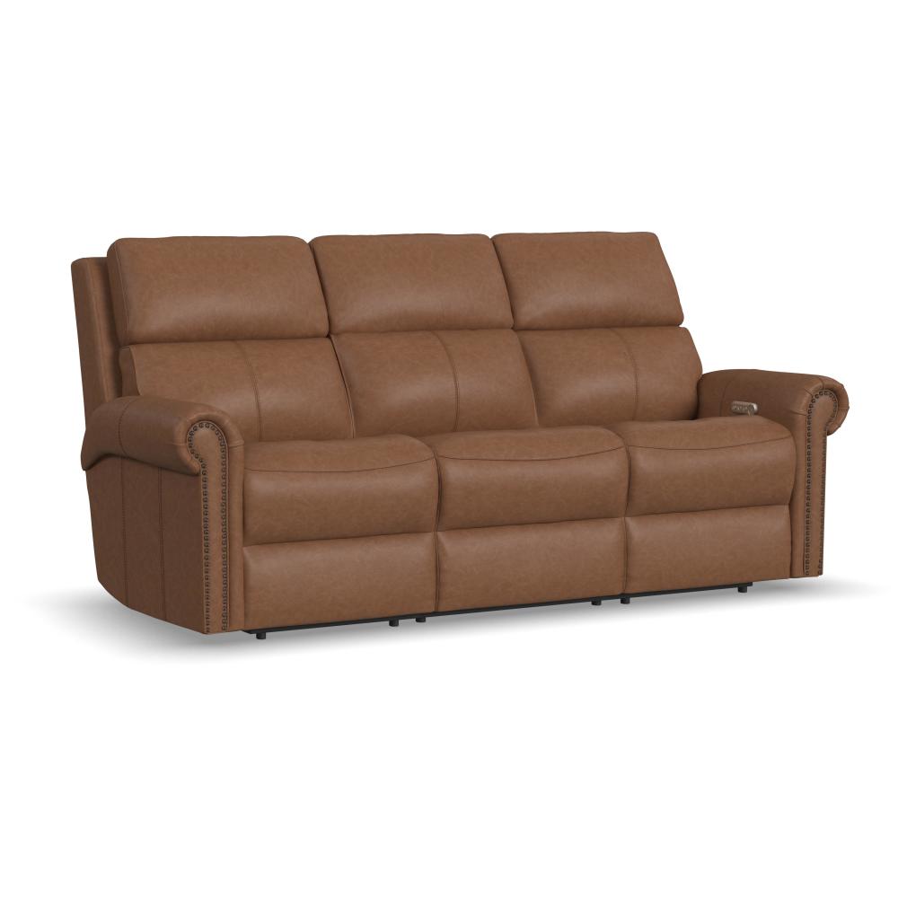Bernard Collection - Power Reclining Sofa with Console, Power Headrests & Lumbar