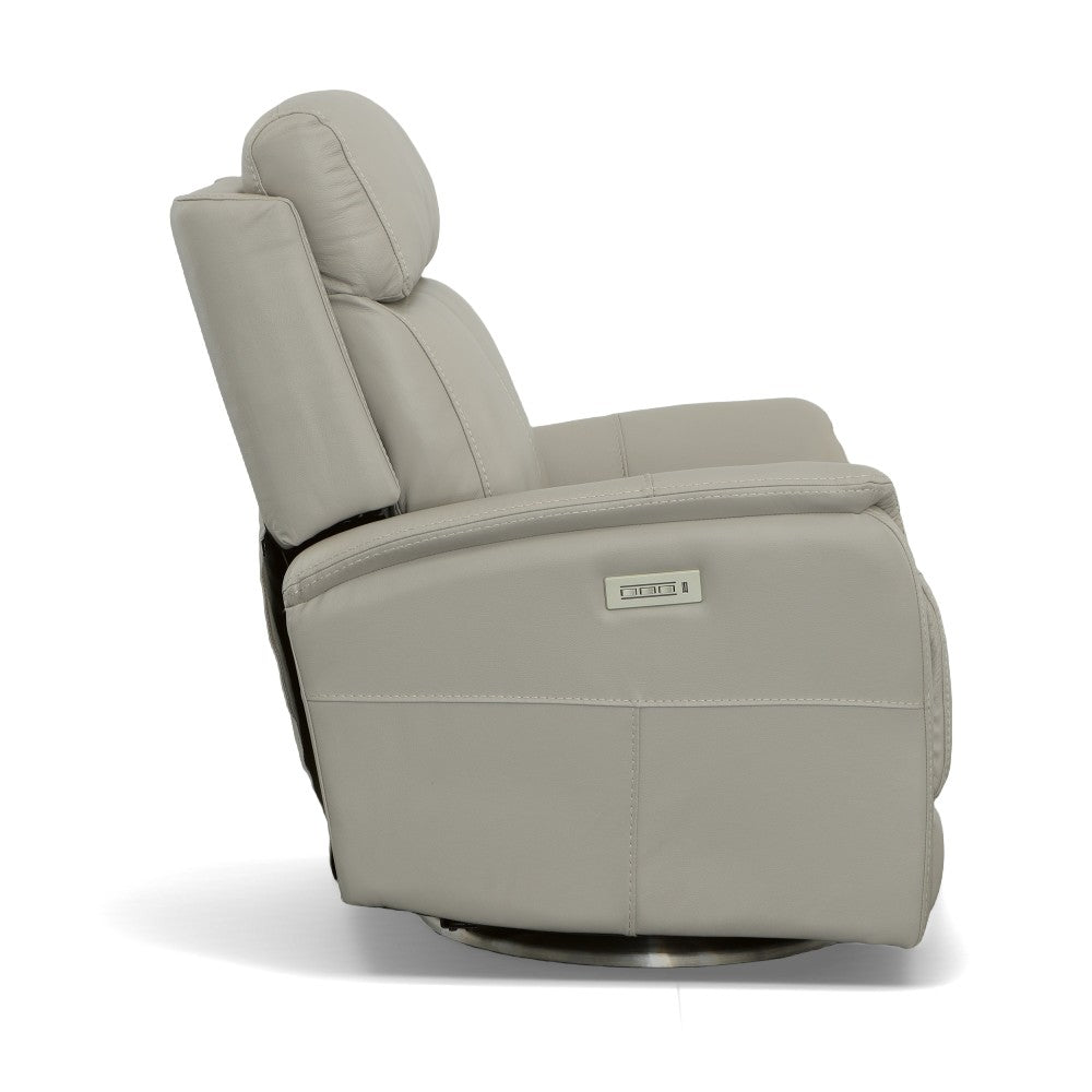 View Power Swivel Recliner with Power Headrest - Leather 050-01