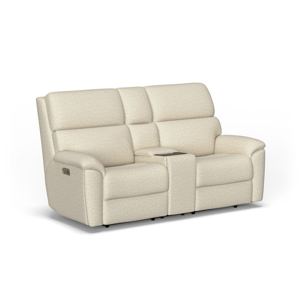 Porter Power Reclining Loveseat with Console, Power Headrests & Lumbar - Fabric 365-80