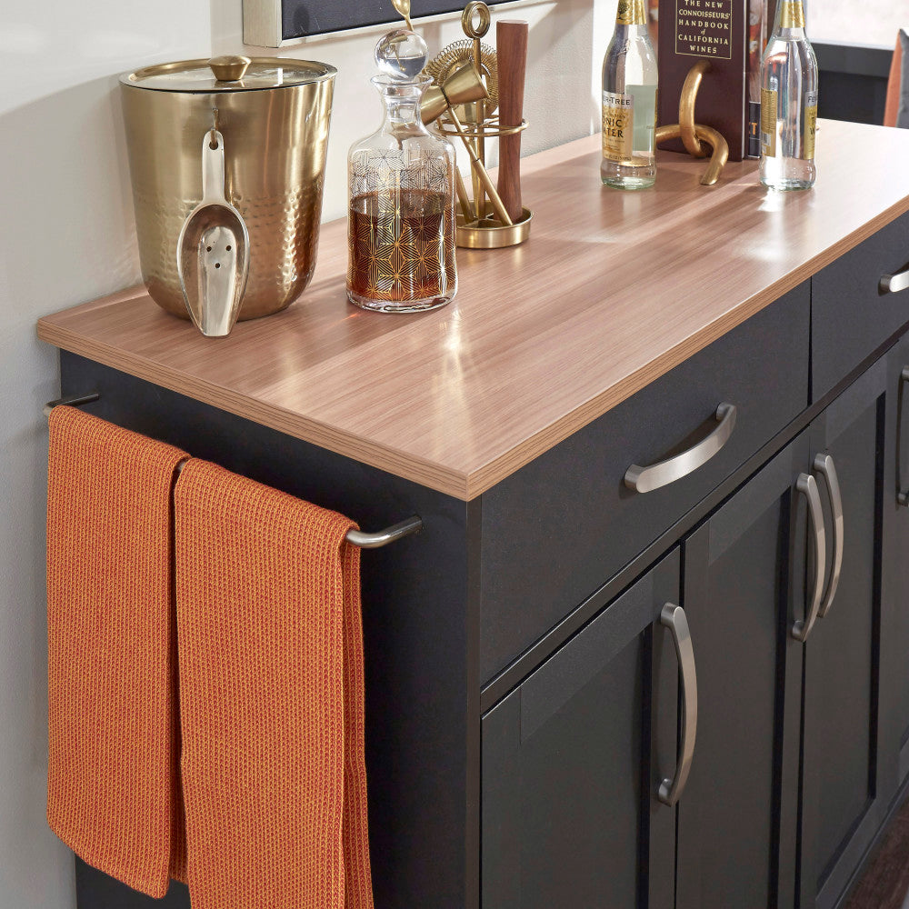 Storage Plus Kitchen Cart - Black