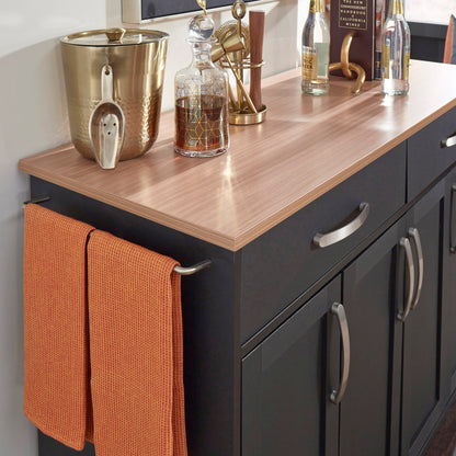 Storage Plus Kitchen Cart - Black