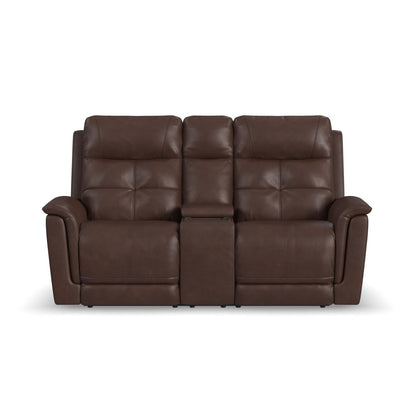 Ranger Power Reclining Loveseat with Console, Power Headrest, Lumbar, Heat & Massage - Leather 439-70