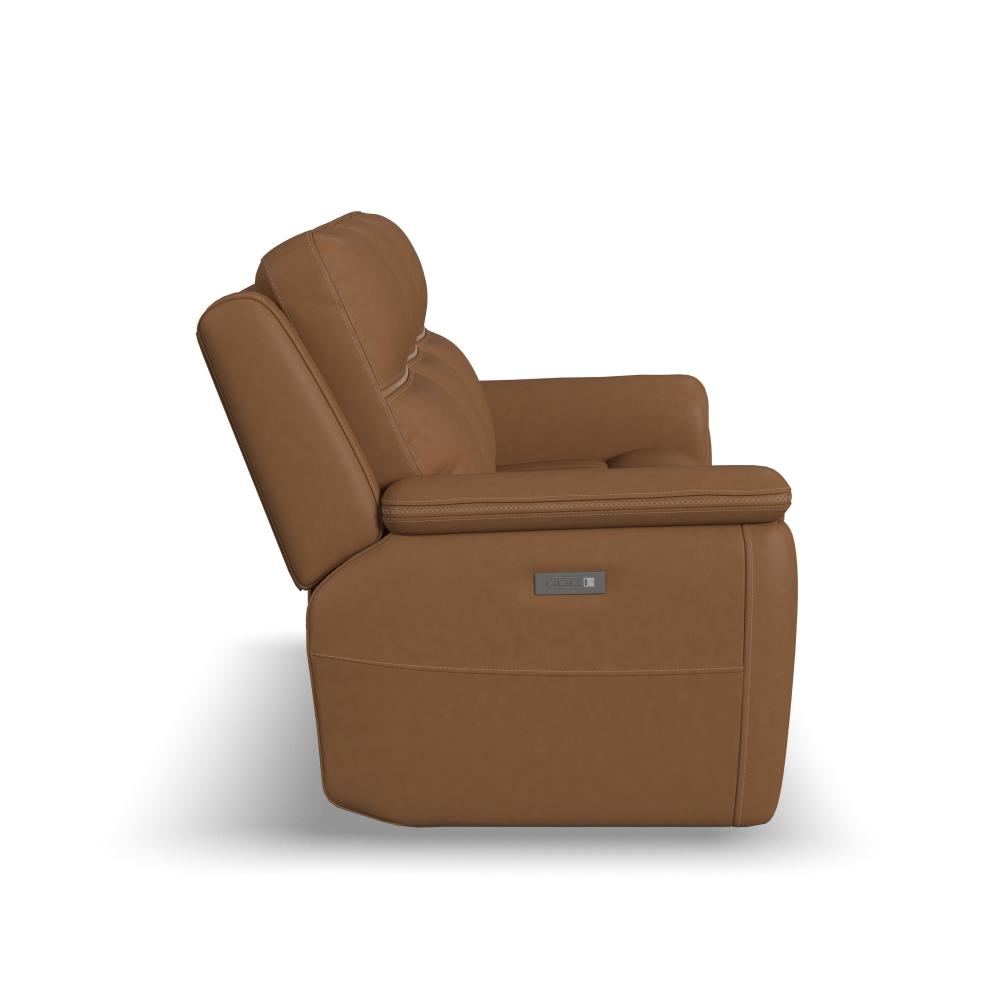 Sawyer Power Reclining Sofa with Power Headrests & Lumbar - Leather 727-73