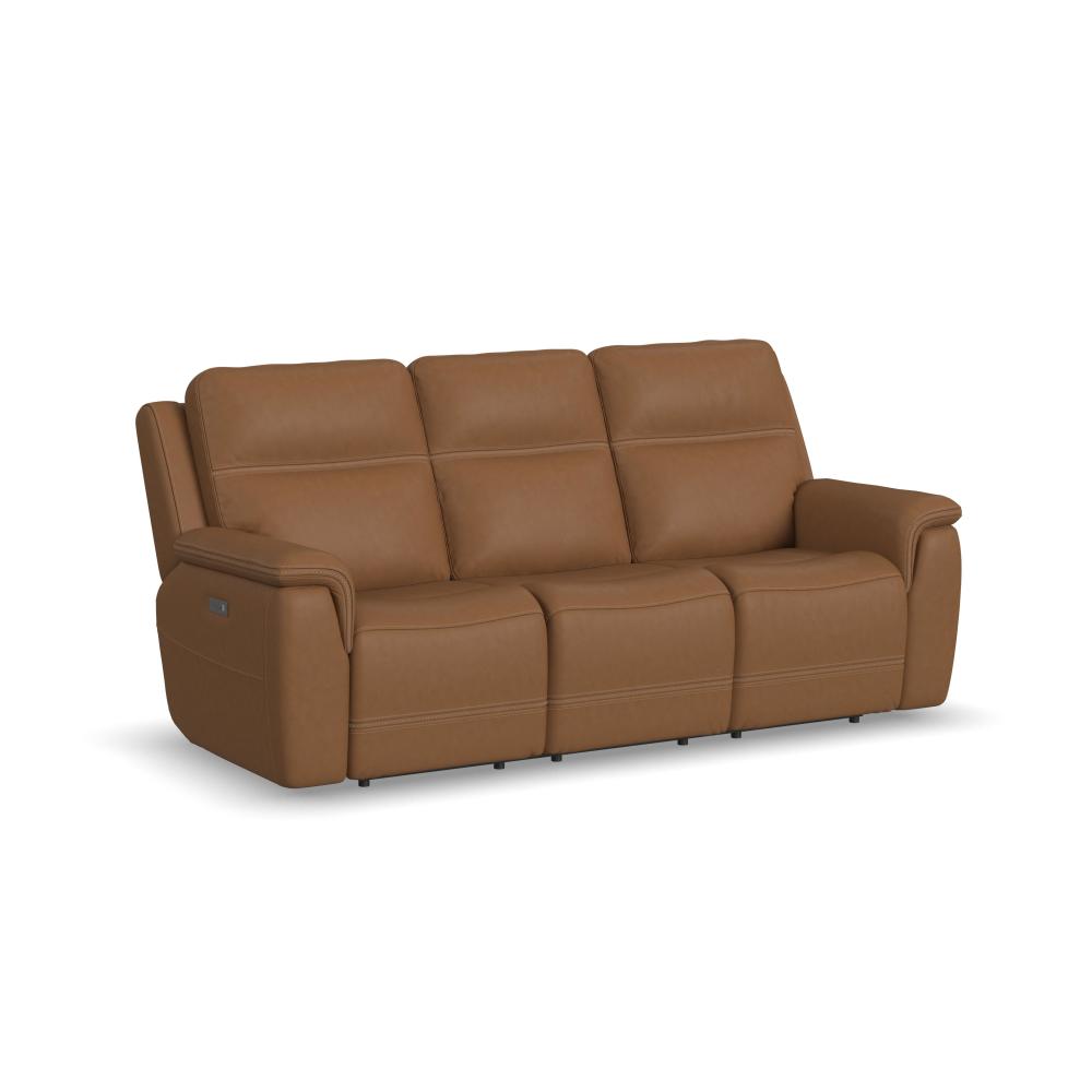 Sawyer Power Reclining Sofa with Power Headrests & Lumbar - Leather 727-73