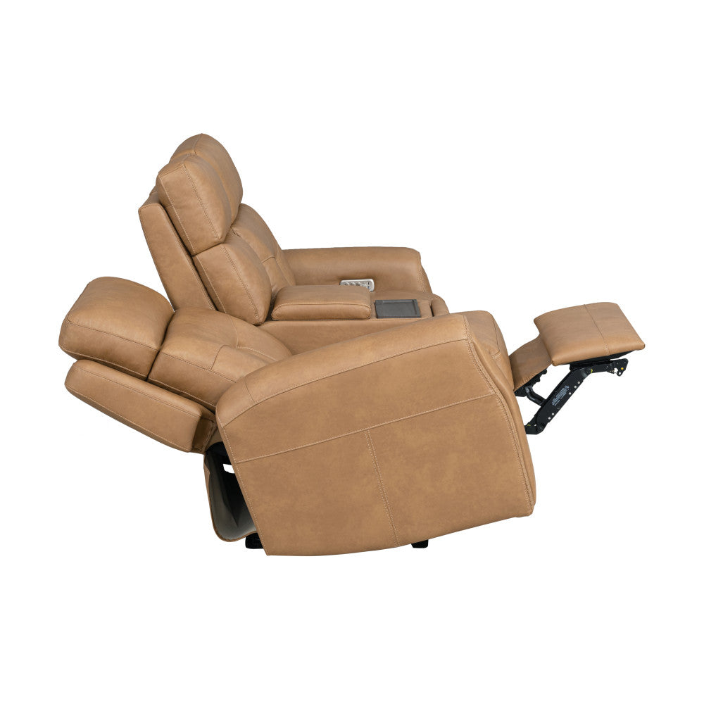 Felix Power Reclining Loveseat with Console, Power Headrest, Lumbar, Heat & Massage - Leather 408-72