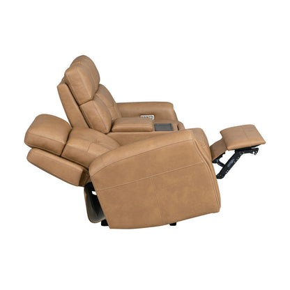 Felix Power Reclining Loveseat with Console, Power Headrest, Lumbar, Heat & Massage - Leather 408-72