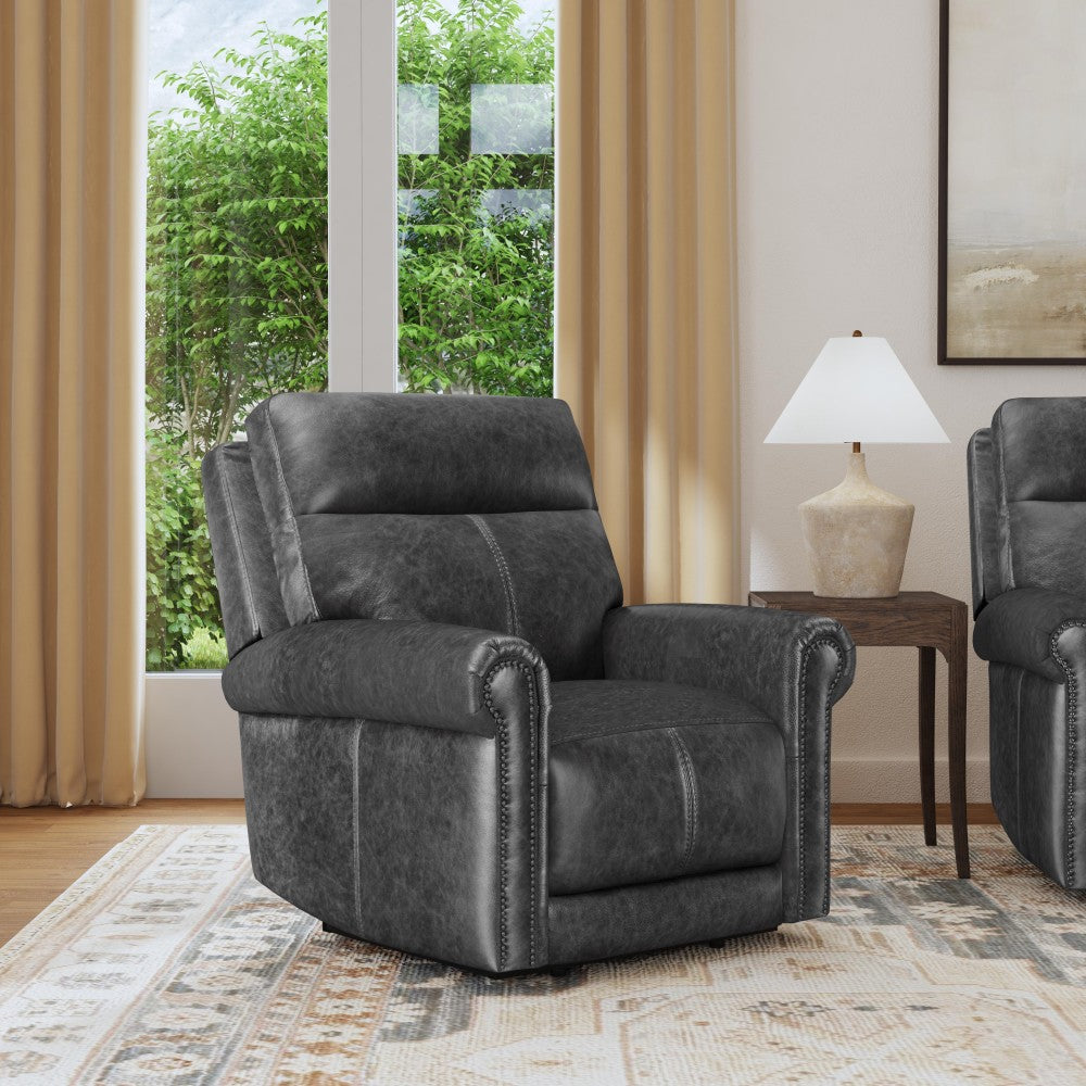 Alexander Power Recliner with Power Headrest & Lumbar - Leather 706-03