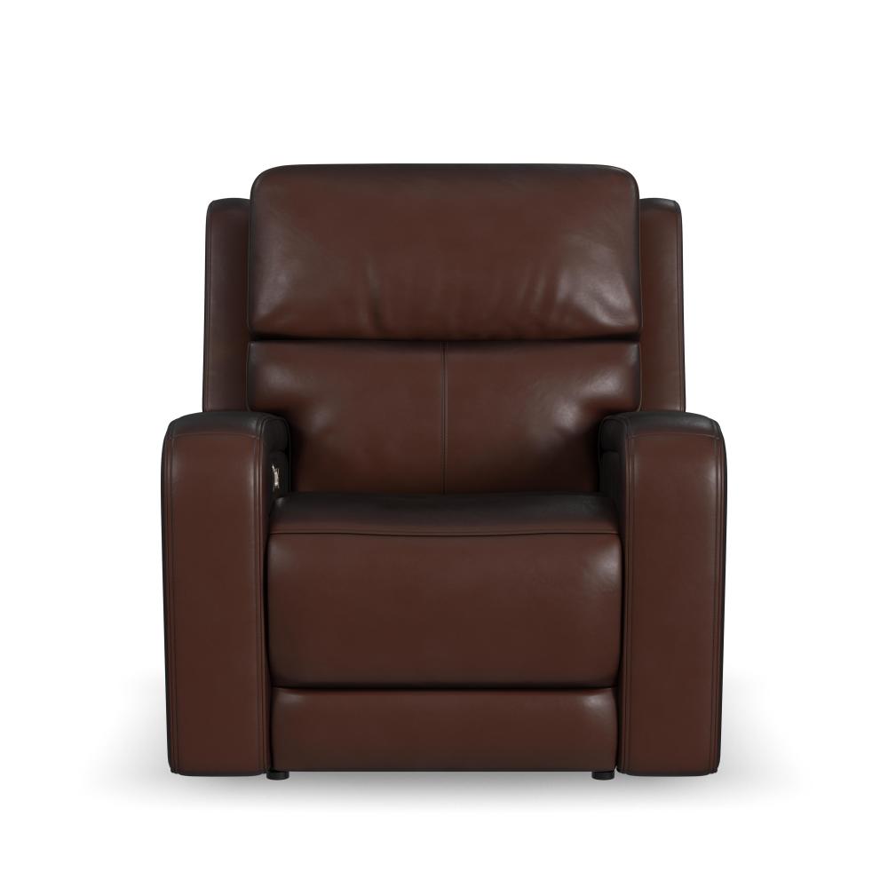 Oasis Power Recliner with Power Headrest, Lumbar, Heat & Massage - Brown