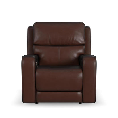 Oasis Power Recliner with Power Headrest, Lumbar, Heat & Massage - Brown