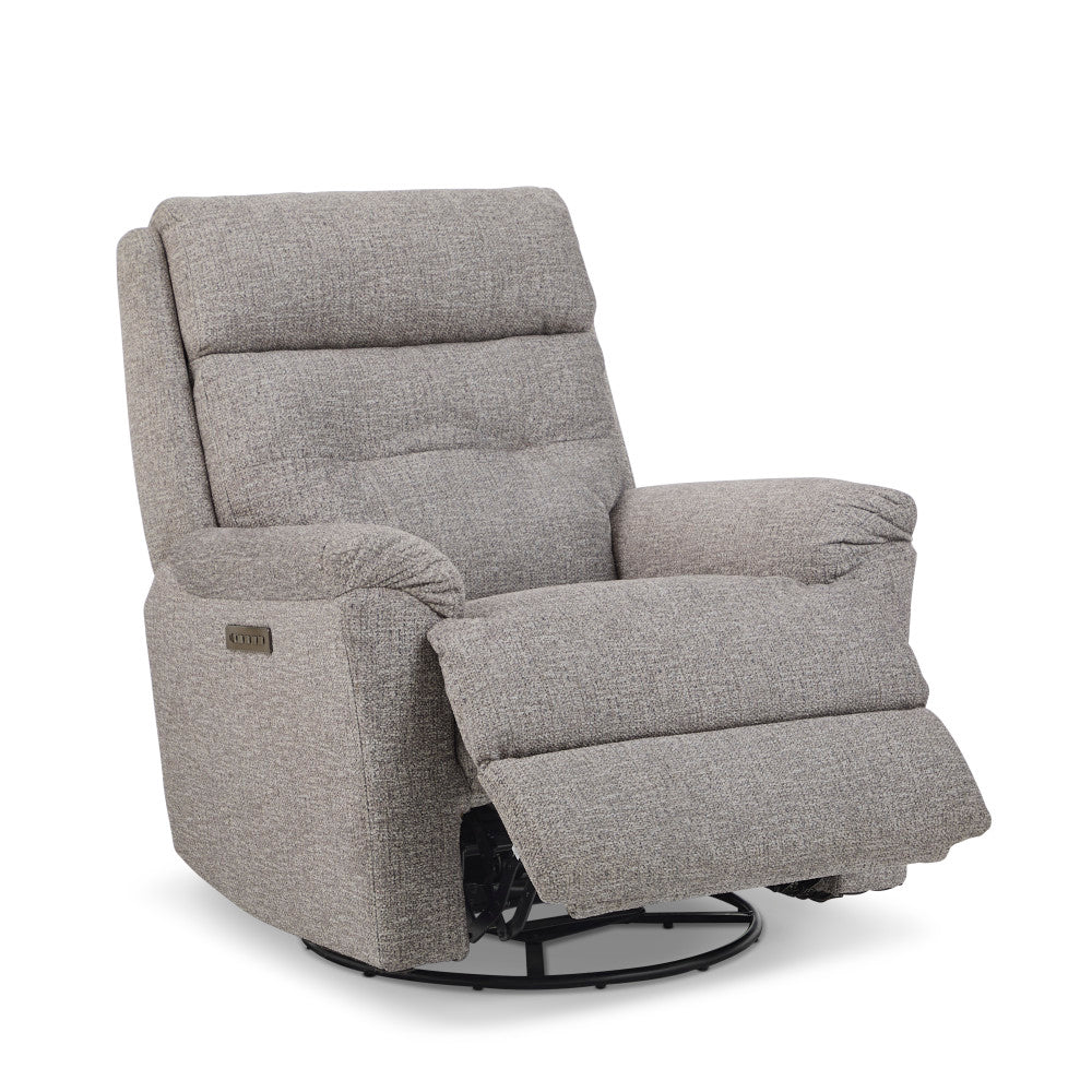 Sophisticated Power Swivel Gliding Recliner with Power Headrest & Lumbar - Fabric 365-72