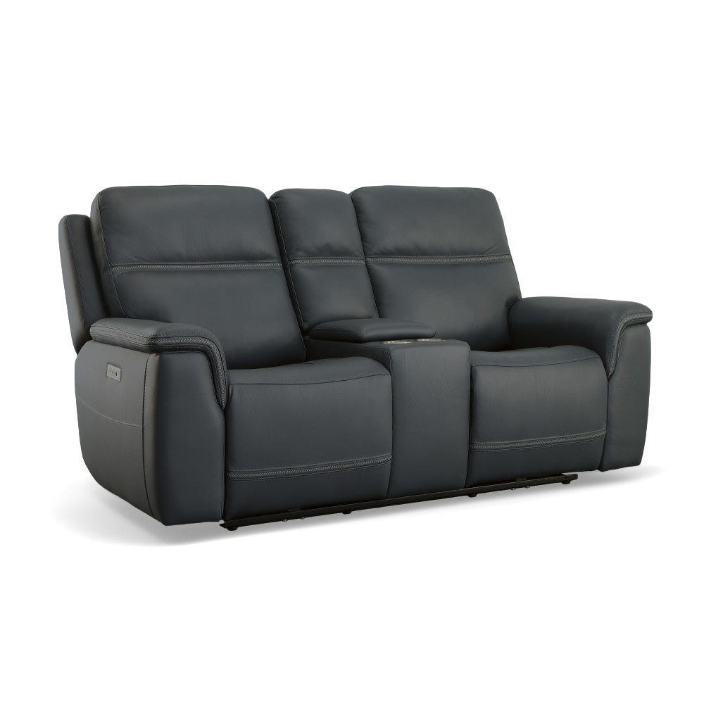 Sawyer Pwr Recl Loveseat w/ Console, Pwr Hdrsts, Lumbar - Leather 009-42