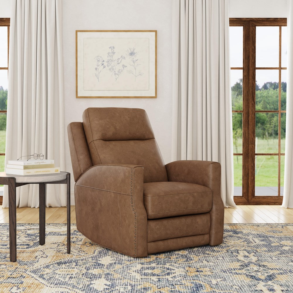 Maxwell Power Gliding Recliner with Power Headrest and Lumbar - Brown