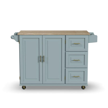 Dolly Madison Drop Leaf Kitchen Cart - Blue - 5000003834