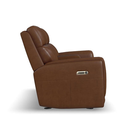 Alister Power Gliding Loveseat with Console, Power Headrests & Lumbar - Leather 734-72