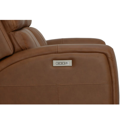 Linden Power Reclining Loveseat with Power Headrests & Lumbar - Leather 946-72