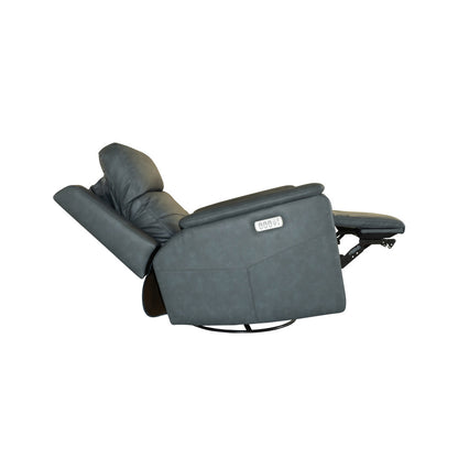 Vernon Power Swivel Gliding Recliner with Power Headrest, Lumbar, Heat & Massage - Green