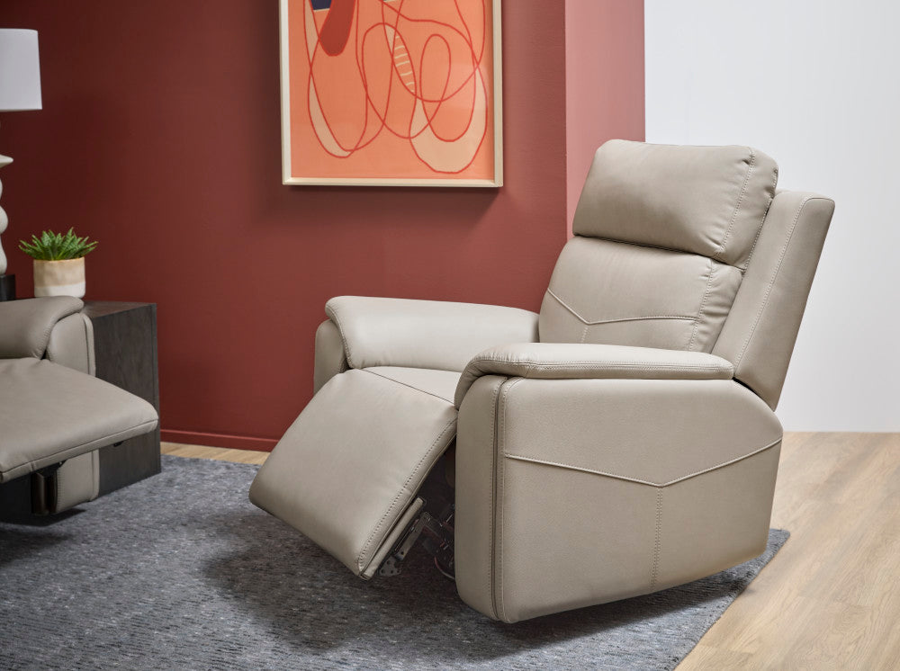 Vernon Power Swivel Gliding Recliner with Power Headrest, Lumbar, Heat & Massage - Taupe