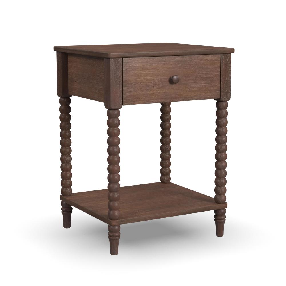 Spindle Queen Bed and Two Nightstands - Brown