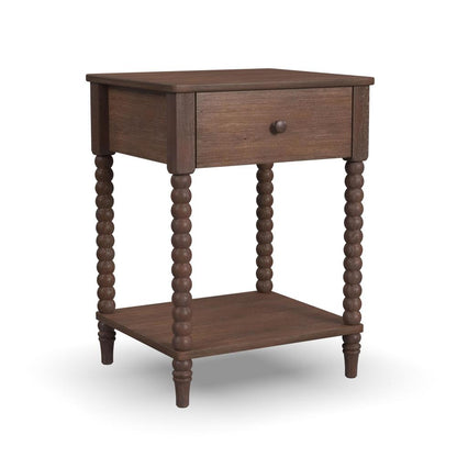 Spindle Queen Bed and Two Nightstands - Brown