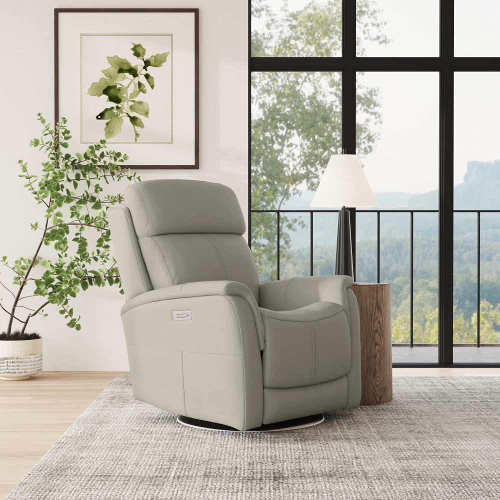 View Power Swivel Recliner with Power Headrest - Leather 050-01