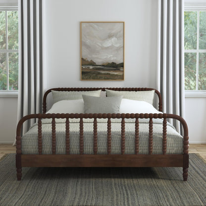 Spindle King Bed - Brown