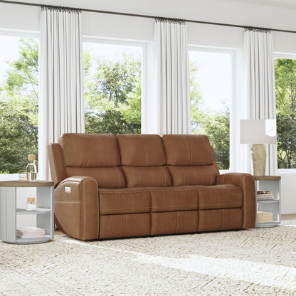 Linden Power Reclining Sofa with Power Headrests & Lumbar - Leather 946-72