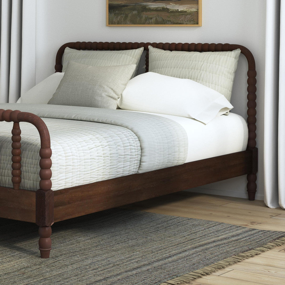 Spindle King Bed - Brown