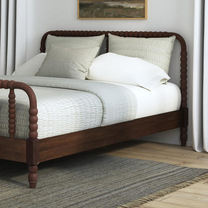 Spindle King Bed - Brown