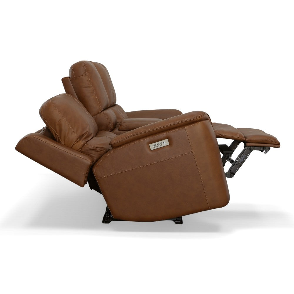 Henry Power Reclining Loveseat with Console & Power Headrests & Lumbar - Leather 946-72