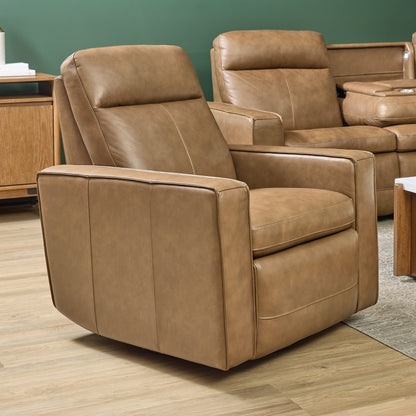 Dutch Power Swivel Gliding Recliner with Power Headrest, Lumbar, Heat & Massage - Leather 562-80