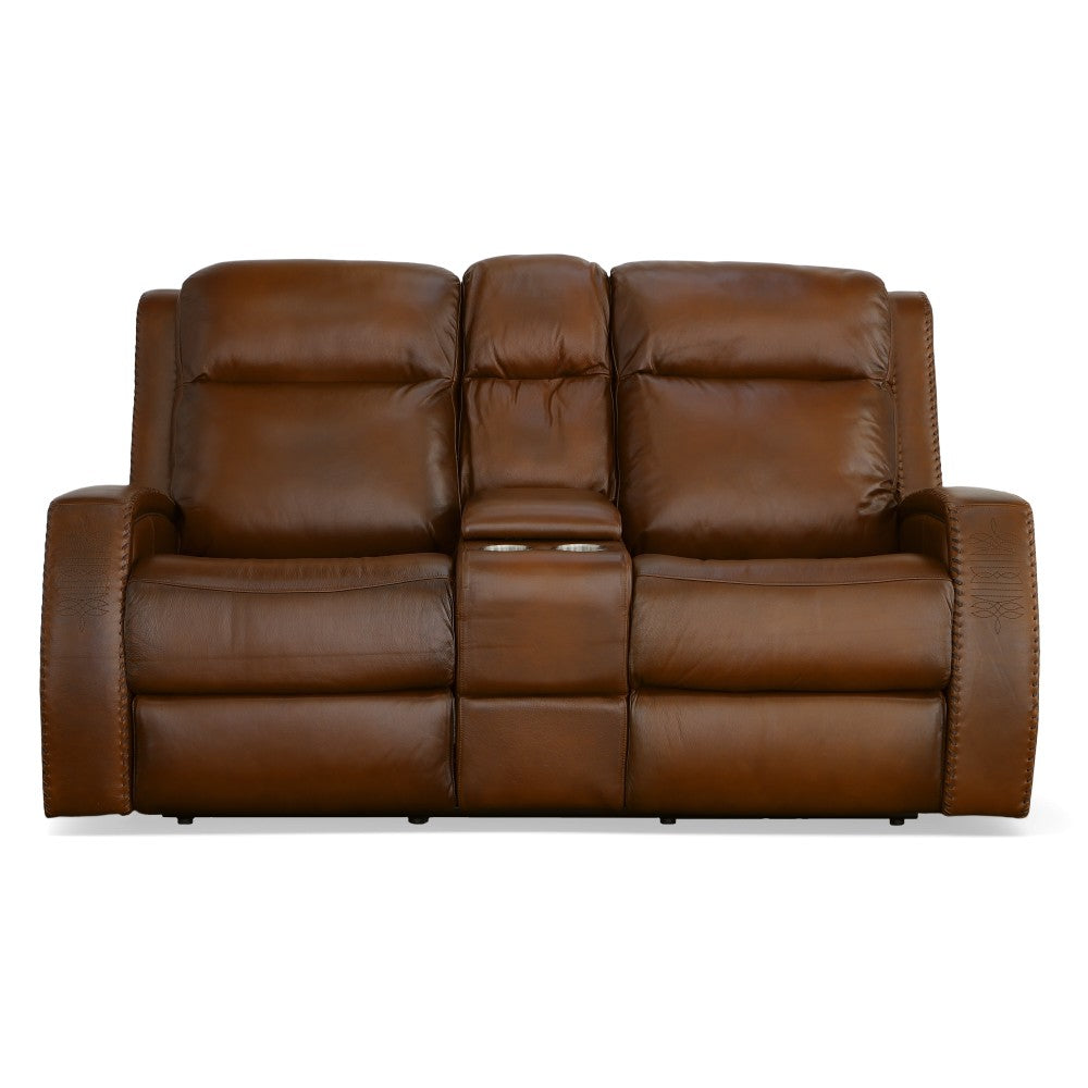 Mustang Power Loveseat with Console with Power Headrest - Default Title