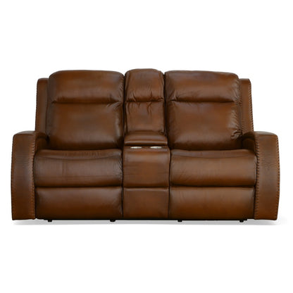 Mustang Power Loveseat with Console with Power Headrest - Default Title
