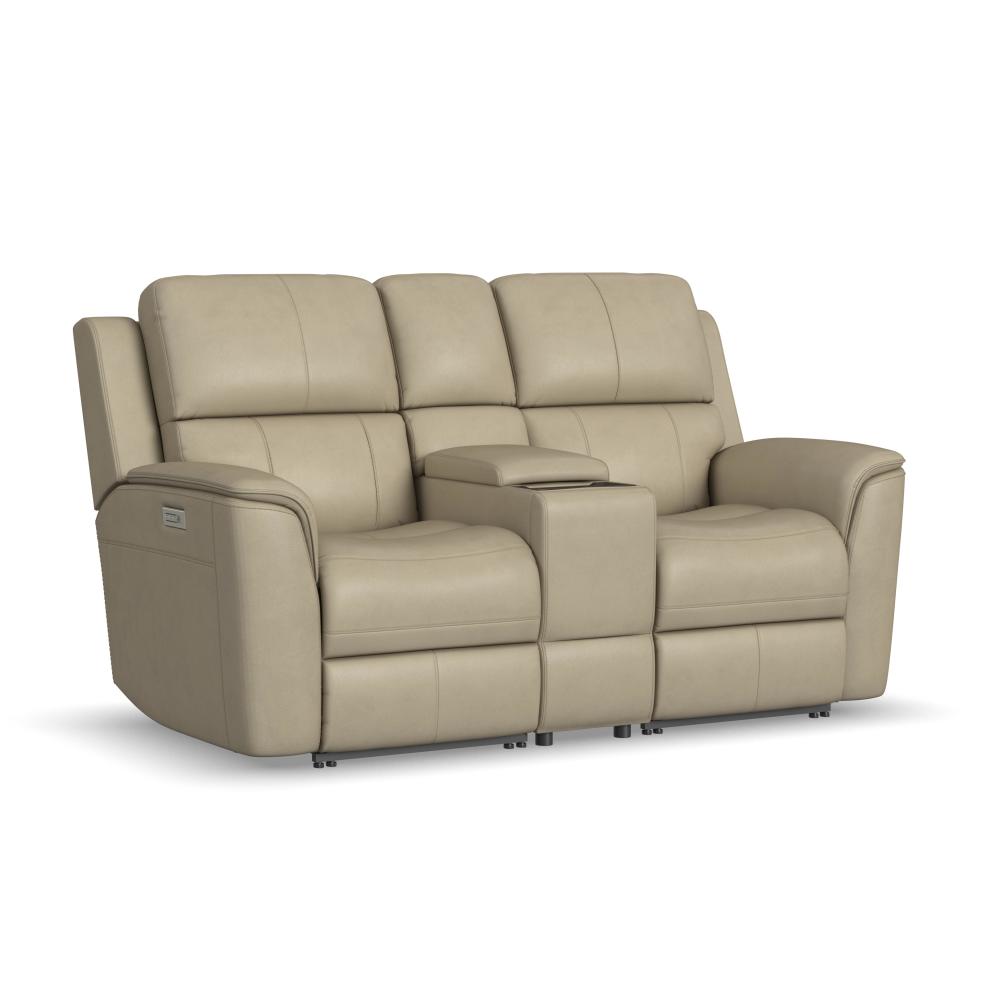 Henry Power Reclining Loveseat with Console & Power Headrests & Lumbar - Leather 946-80