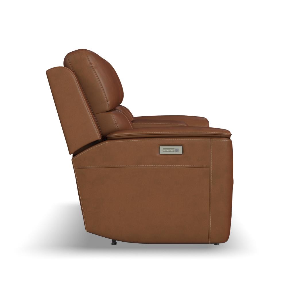Henry Power Reclining Loveseat with Console & Power Headrests & Lumbar - Leather 946-72