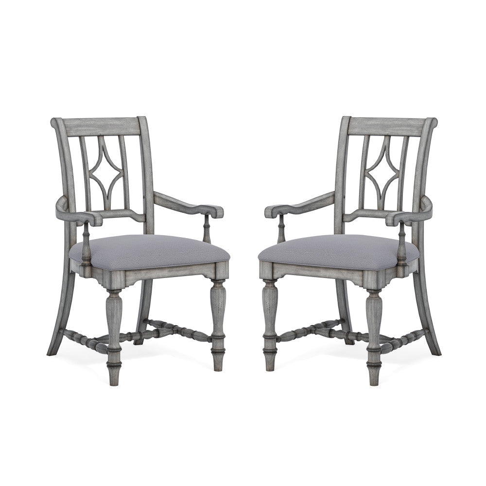 Plymouth Pair of Upholstered Arm Dining Chairs - Default Title
