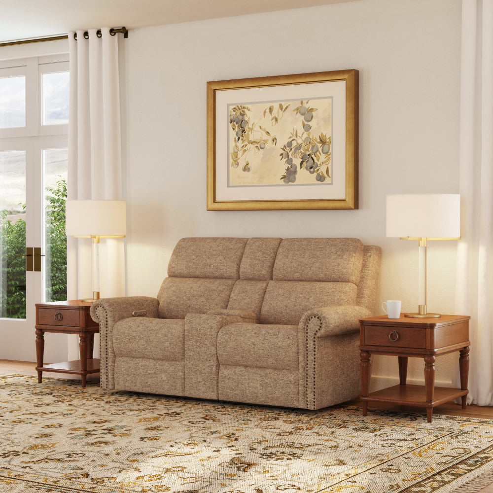 Bernard Collection - Power Reclining Loveseat with Console, Power Headrest, & Lumbar