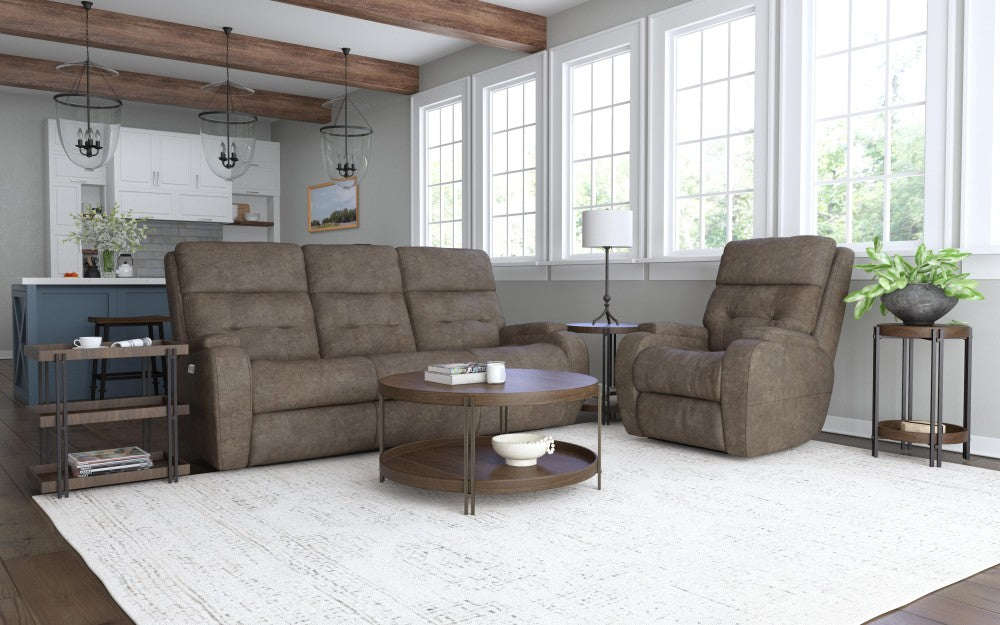 Strait Power Reclining Sofa with Power Headrests - Leather 653-80