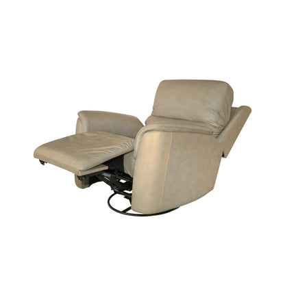 Henry Power Swivel Gliding Recliner with Power Headrest, Lumbar, Heat & Massage - Beige
