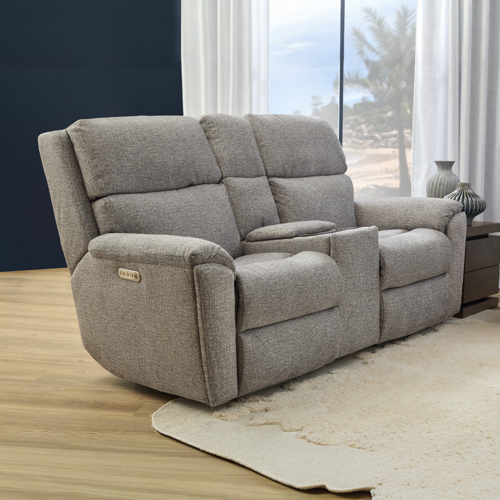 Porter Power Reclining Loveseat with Console, Power Headrests & Lumbar - Fabric 365-72