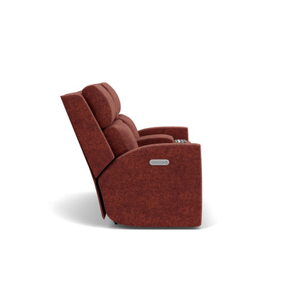 Score Power Reclining Loveseat with Console & Power Headrests & Lumbar - Fabric 300-01