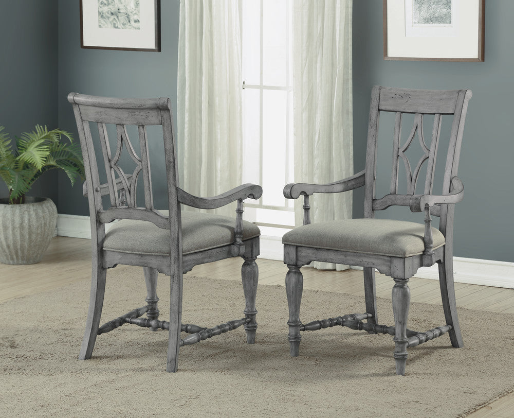 Plymouth Pair of Upholstered Arm Dining Chairs - Default Title