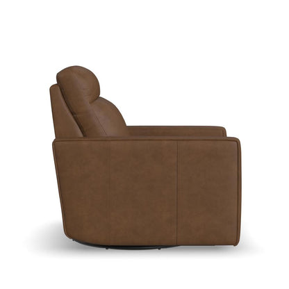 Dutch Power Swivel Gliding Recliner with Power Headrest, Lumbar, Heat & Massage - Leather 562-80