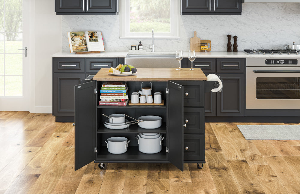 Dolly Madison Kitchen Cart - Black