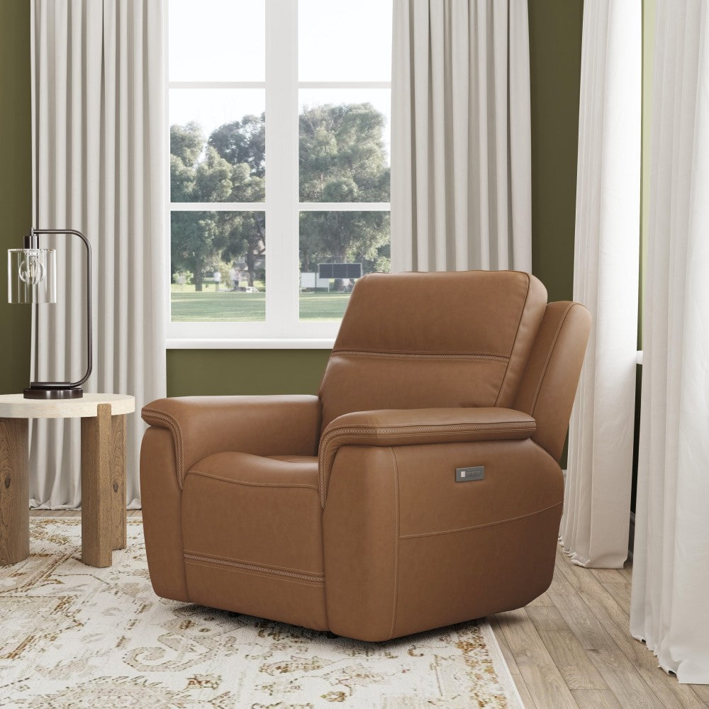 Sawyer Power Recliner with Power Headrest & Lumbar - Leather 727-73